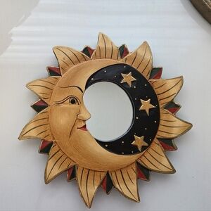 Vintage Celestial Sun Moon Mirror Decor